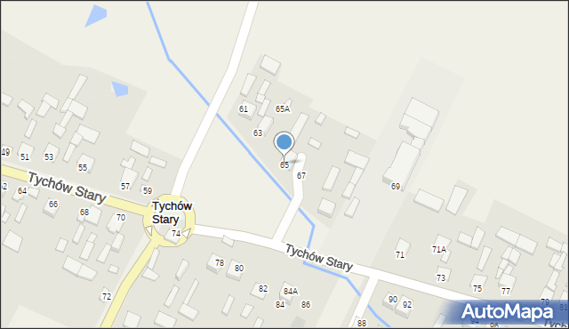 Tychów Stary, Tychów Stary, 65, mapa Tychów Stary