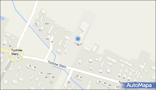 Tychów Stary, Tychów Stary, 69, mapa Tychów Stary