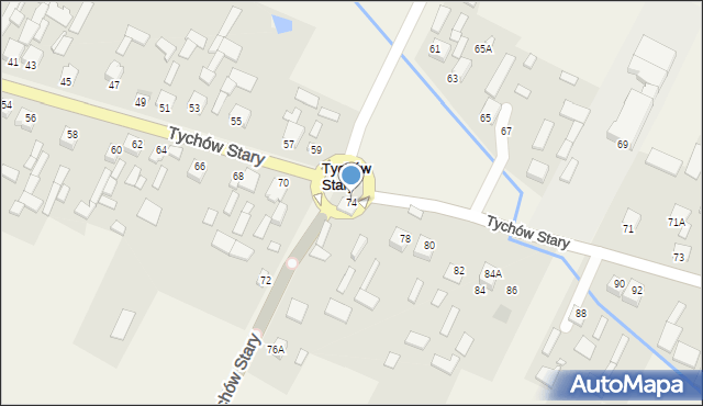Tychów Stary, Tychów Stary, 74, mapa Tychów Stary