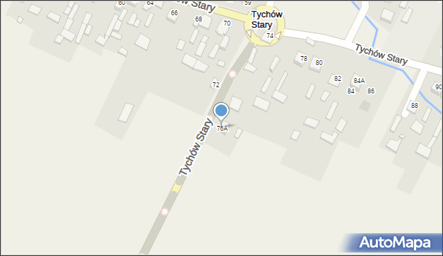 Tychów Stary, Tychów Stary, 76A, mapa Tychów Stary