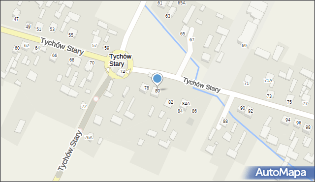 Tychów Stary, Tychów Stary, 80, mapa Tychów Stary