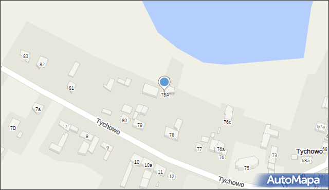 Tychowo, Tychowo, 78A, mapa Tychowo