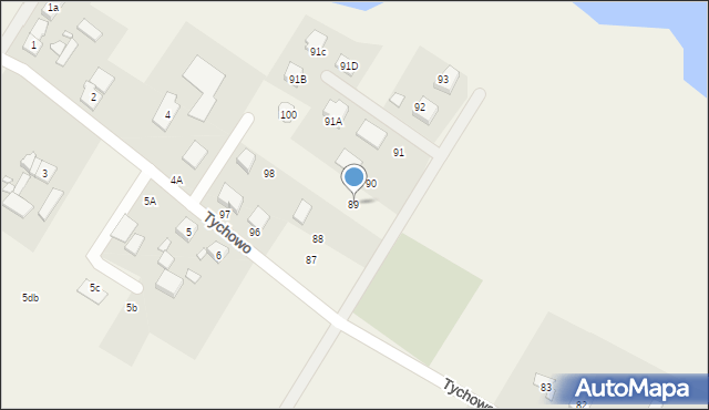 Tychowo, Tychowo, 89, mapa Tychowo