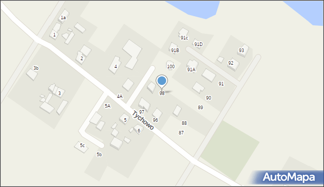 Tychowo, Tychowo, 98, mapa Tychowo