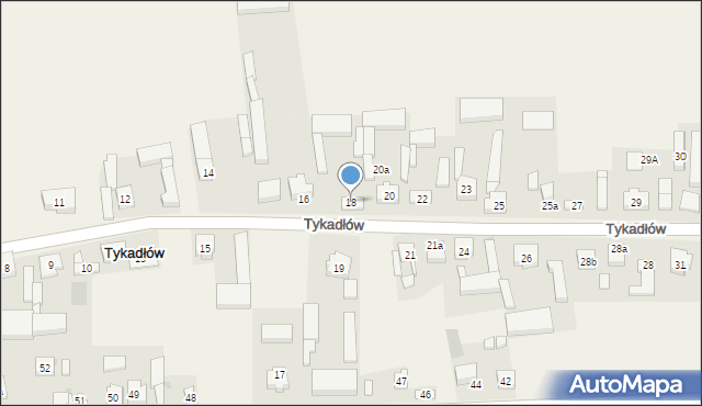 Tykadłów, Tykadłów, 18, mapa Tykadłów