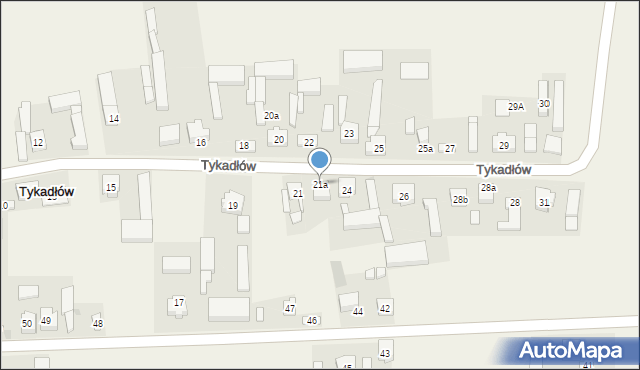 Tykadłów, Tykadłów, 21a, mapa Tykadłów