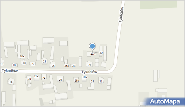 Tykadłów, Tykadłów, 29A, mapa Tykadłów