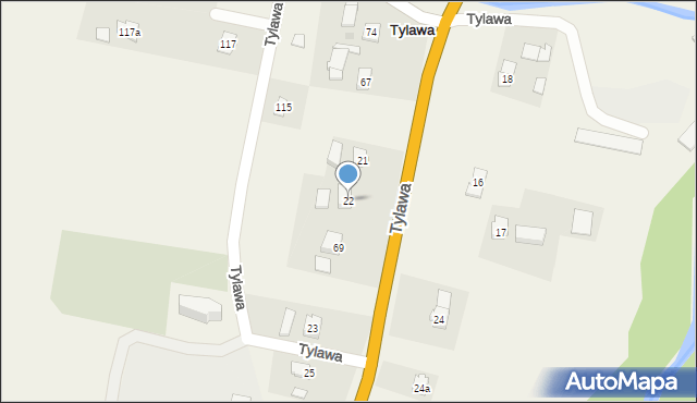 Tylawa, Tylawa, 22, mapa Tylawa