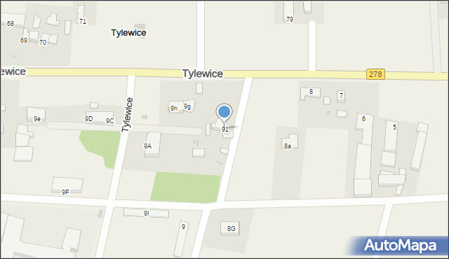 Tylewice, Tylewice, 91, mapa Tylewice