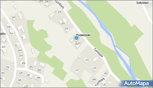 Tymbark, Tymbark, 311, mapa Tymbark