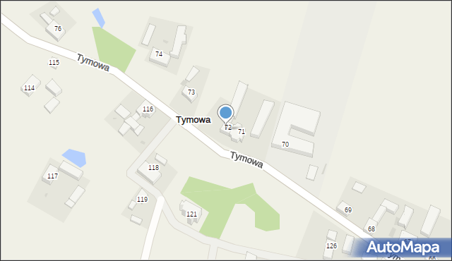 Tymowa, Tymowa, 72a, mapa Tymowa