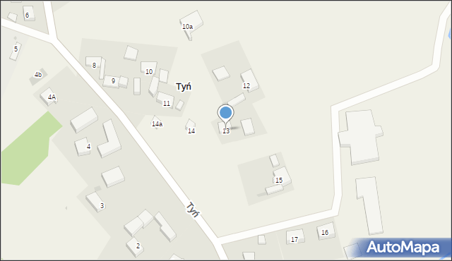 Tyń, Tyń, 13, mapa Tyń