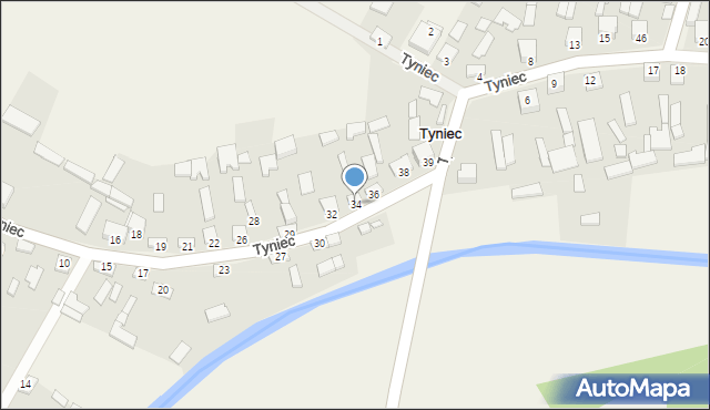 Tyniec, Tyniec, 34, mapa Tyniec