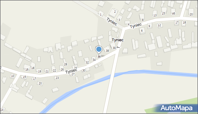 Tyniec, Tyniec, 36, mapa Tyniec