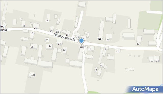 Tyniec Legnicki, Tyniec Legnicki, 12a, mapa Tyniec Legnicki