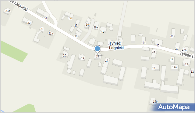 Tyniec Legnicki, Tyniec Legnicki, 18, mapa Tyniec Legnicki