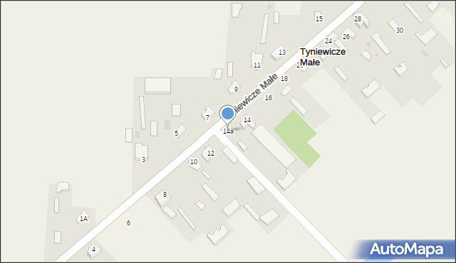 Tyniewicze Małe, Tyniewicze Małe, 14a, mapa Tyniewicze Małe