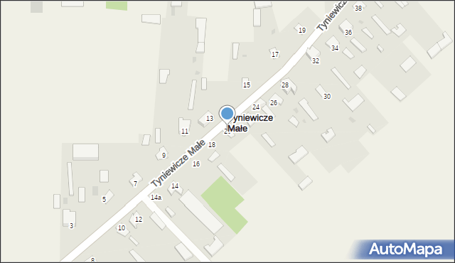 Tyniewicze Małe, Tyniewicze Małe, 20, mapa Tyniewicze Małe