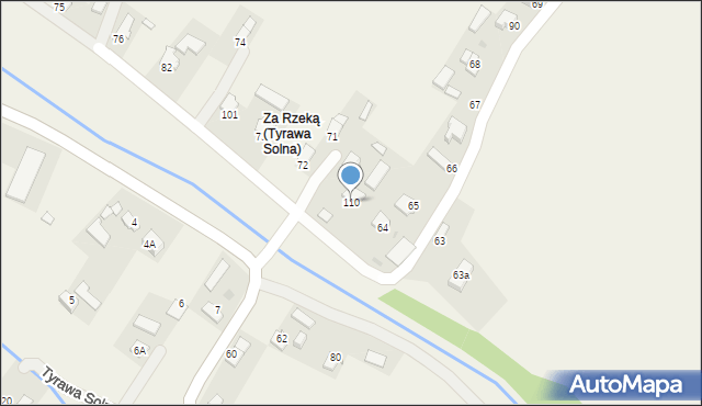 Tyrawa Solna, Tyrawa Solna, 110, mapa Tyrawa Solna