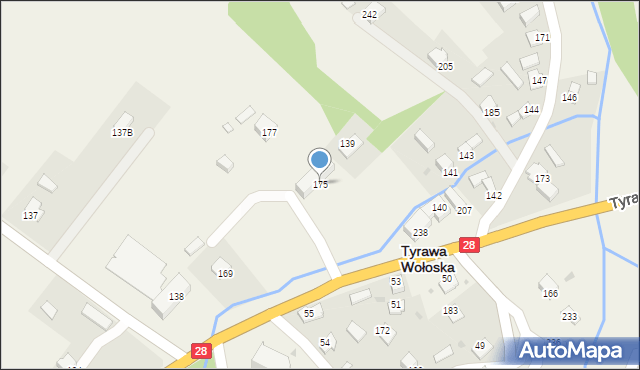 Tyrawa Wołoska, Tyrawa Wołoska, 175, mapa Tyrawa Wołoska