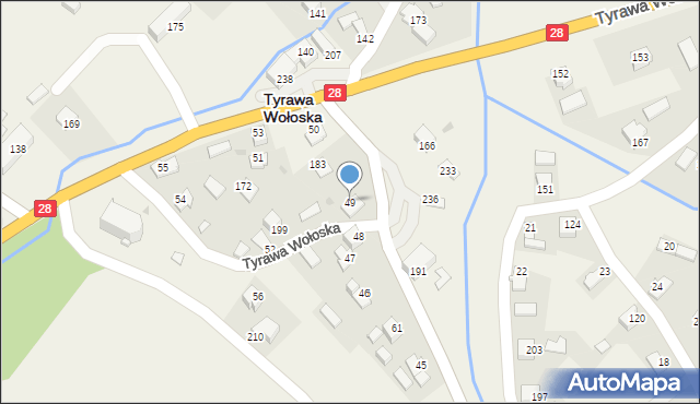 Tyrawa Wołoska, Tyrawa Wołoska, 49, mapa Tyrawa Wołoska