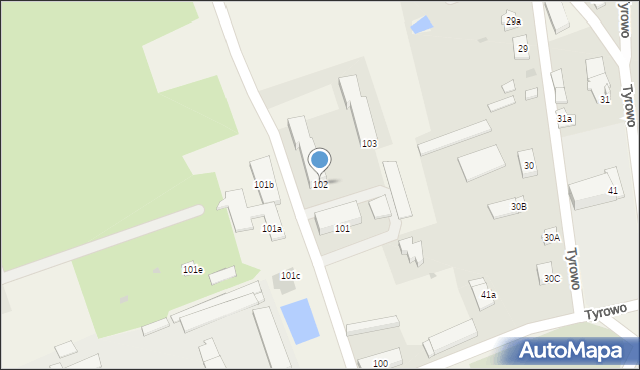 Tyrowo, Tyrowo, 102, mapa Tyrowo