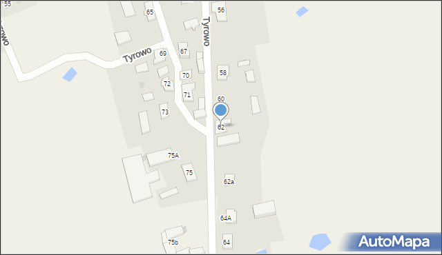 Tyrowo, Tyrowo, 62, mapa Tyrowo