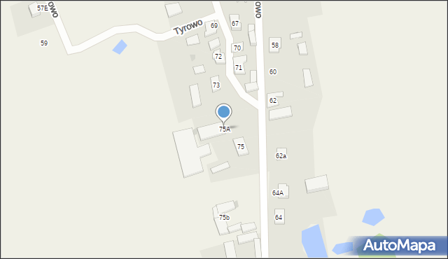 Tyrowo, Tyrowo, 75A, mapa Tyrowo