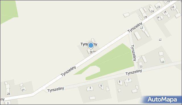 Tyrszeliny, Tyrszeliny, 26, mapa Tyrszeliny