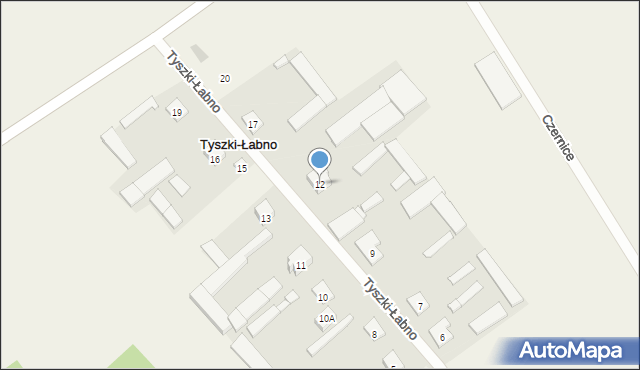 Tyszki-Łabno, Tyszki-Łabno, 12, mapa Tyszki-Łabno