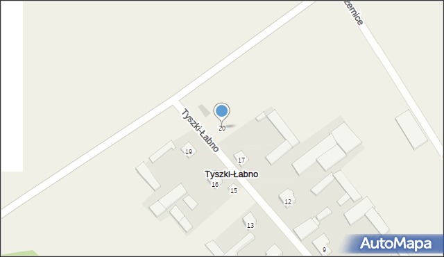 Tyszki-Łabno, Tyszki-Łabno, 20, mapa Tyszki-Łabno