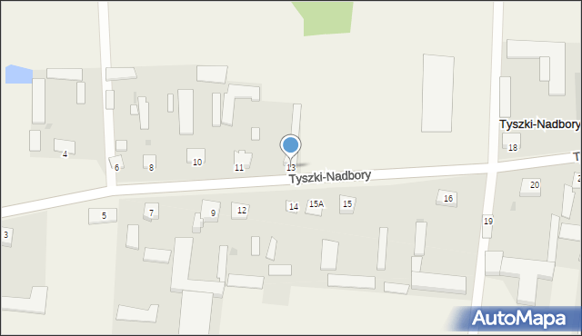 Tyszki-Nadbory, Tyszki-Nadbory, 13, mapa Tyszki-Nadbory