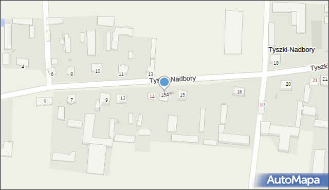 Tyszki-Nadbory, Tyszki-Nadbory, 15A, mapa Tyszki-Nadbory