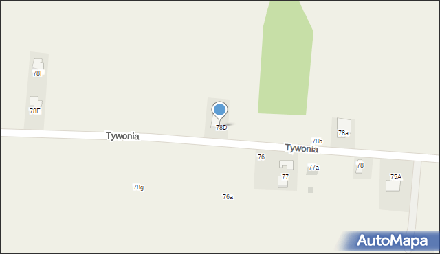 Tywonia, Tywonia, 78D, mapa Tywonia