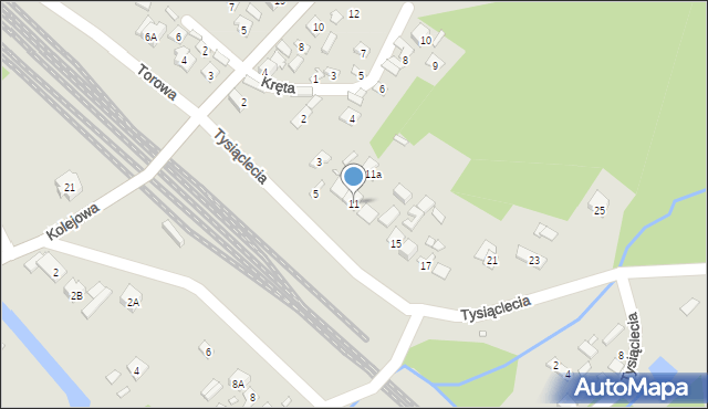 Wąchock, Tysiąclecia, 11, mapa Wąchock