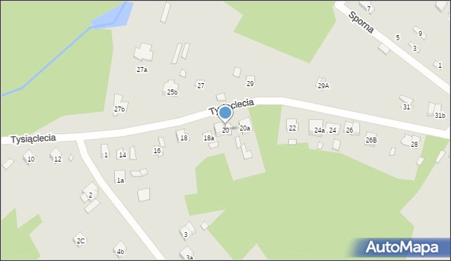 Wąchock, Tysiąclecia, 20, mapa Wąchock