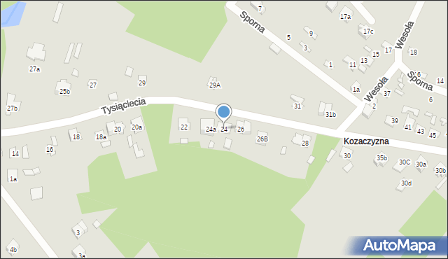 Wąchock, Tysiąclecia, 24, mapa Wąchock