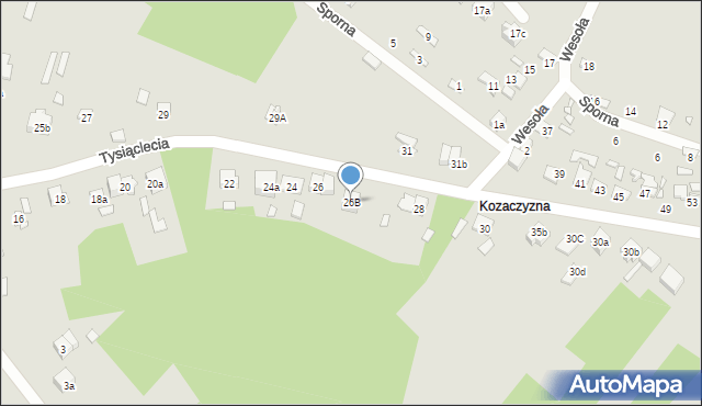 Wąchock, Tysiąclecia, 26B, mapa Wąchock