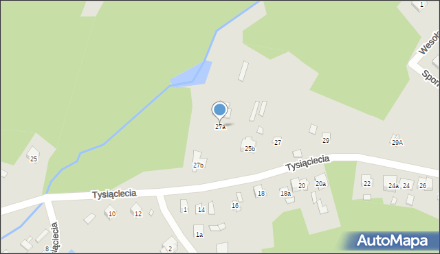 Wąchock, Tysiąclecia, 27a, mapa Wąchock
