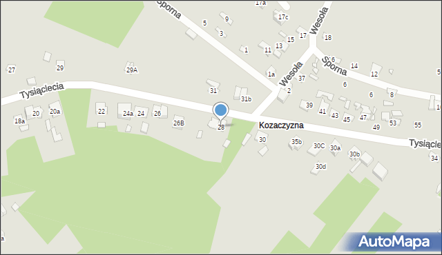 Wąchock, Tysiąclecia, 28, mapa Wąchock