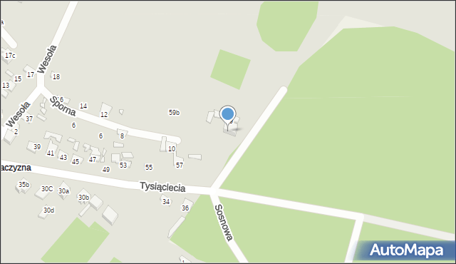 Wąchock, Tysiąclecia, 59a, mapa Wąchock