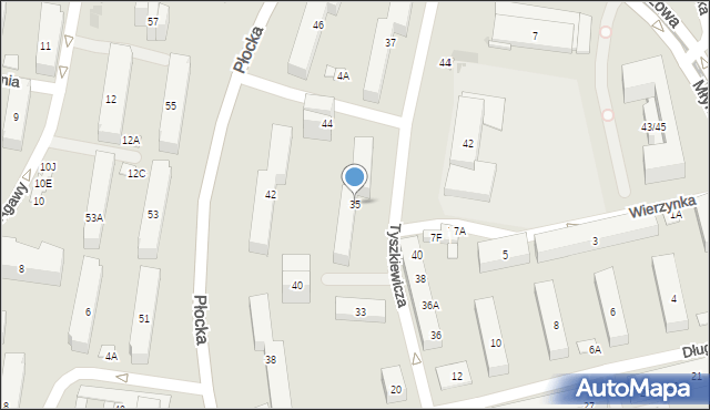 Warszawa, Tyszkiewicza Eustachego, 35, mapa Warszawy