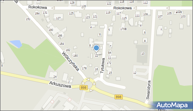Warszawa, Tytułowa, 12, mapa Warszawy