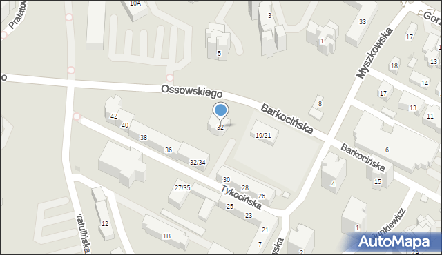 Warszawa, Tykocińska, 32, mapa Warszawy