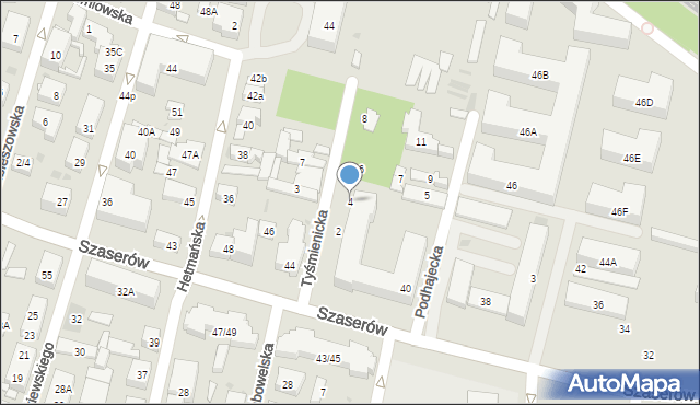 Warszawa, Tyśmienicka, 4, mapa Warszawy