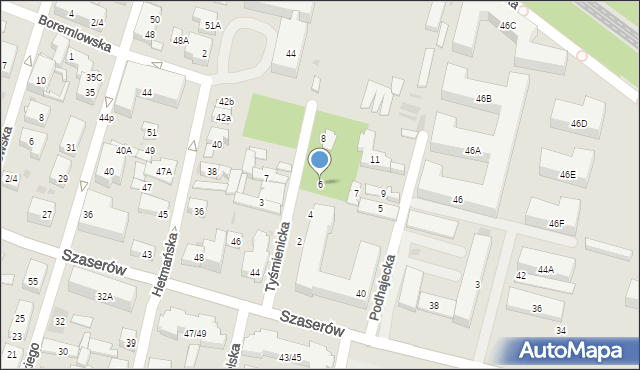 Warszawa, Tyśmienicka, 6, mapa Warszawy