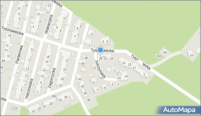 Warszawa, Tyszowiecka, 35, mapa Warszawy