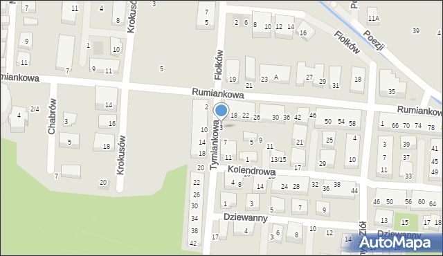 Warszawa, Tymiankowa, 3, mapa Warszawy