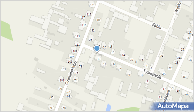 Wizna, Tysiąclecia, 13a, mapa Wizna