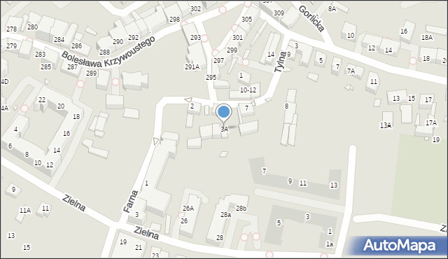 Wrocław, Tylna, 3A, mapa Wrocławia